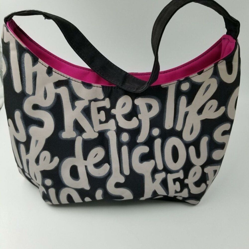 Lean Cuisine Culinary Chic Womens Lunchbox Bag Black White Insulated Cooler